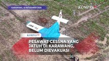 Penampakan Udara Pesawat Cessna yang Jatuh di Karawang, Belum Dievakuasi