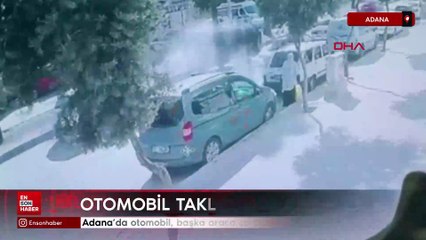 Adana’da otomobil, başka araca çarparak taklalar attı