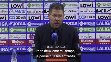 Atlético - Simeone remercie les entrants et... la chance !
