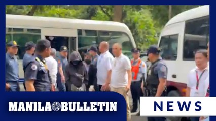 Suspects in flood control projects in MIMAROPA arrives at Sandiganbayan for their arrest warrants