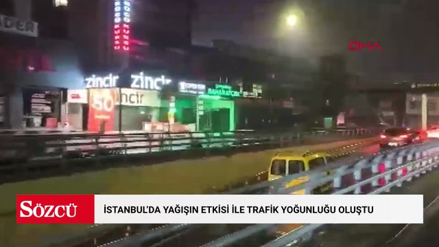 İstanbul'da yağışın etkisi ile trafik yoğunluğu oluştu