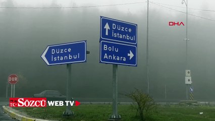 Bolu'yu sis bürüdü; Görüş mesafesi 25 metreye düştü