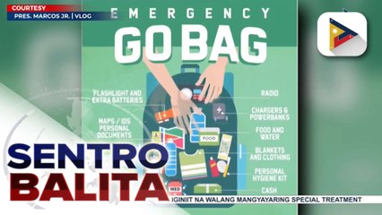 Bawat pamilyang Pilipino, hinimok na maghanda ng 'Go Bag' bilang paghahanda sa kalamidad