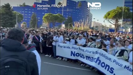 Thousands march in Marseille to denounce drug violence after killing of activist's brother