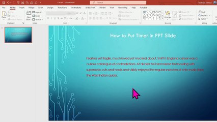 How to Put Timer in PPT Slide