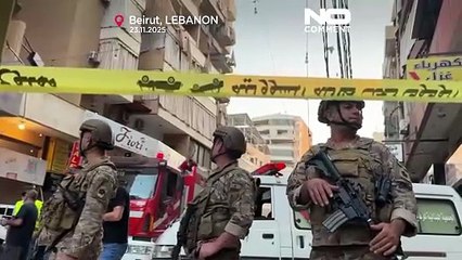 Las autoridades retiran escombros tras el primer ataque israelí en Beirut en meses