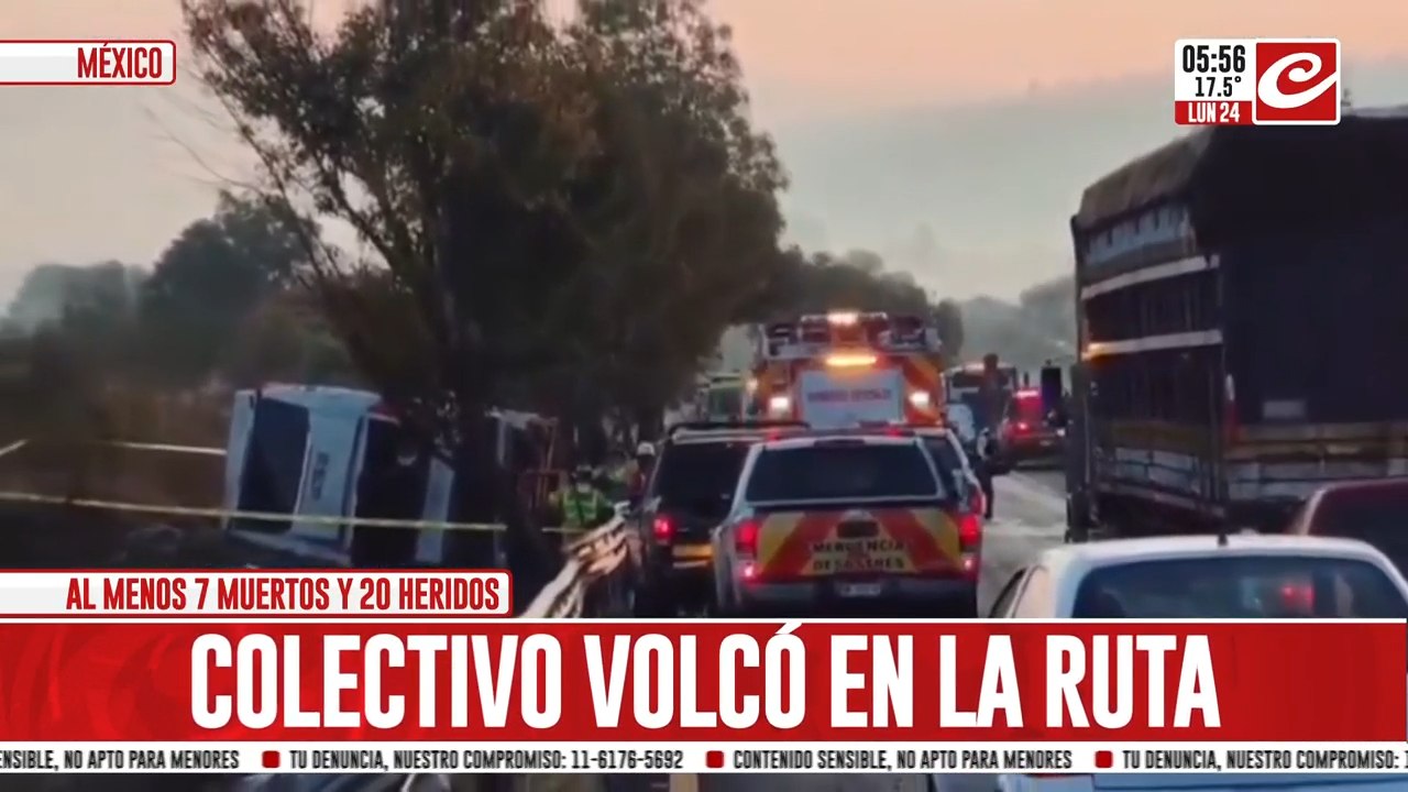 Colectivo volcó a la vera de la ruta dejando varios muertos y decenas de heridos