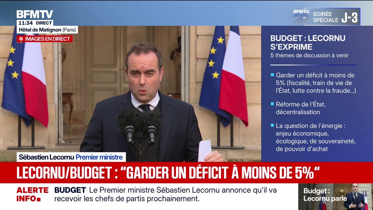 Budget: "Je vais demander aux formations politiques de se positionner" déclare Sébastien Lecornu