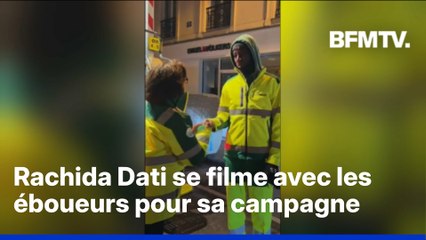 Rachida Dati se filme avec les éboueurs, des élus de gauche dénonce de la "démagogie"