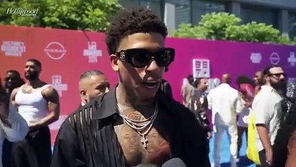NLE Choppa Talks Giving Women Rappers Their Flowers at the 2024 BET Awards | THR Video