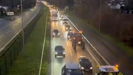 Angry farmers take part in go-slow protests on roads across UK ahead of Budget