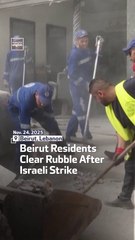 Beirut Residents Clear Rubble After Israeli Strike