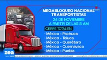 Transportistas anuncian megabloqueo nacional este lunes 24 de noviembre