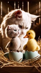 Cat Raises Ducklings… But They Hatch With Cat Faces! Unbelievable Animal Moment!