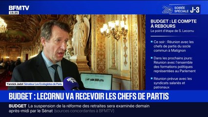 Budget: "Il faut qu'il y ait une tentative d'accord global entre le bloc de gauche et le bloc central", assure Yannick Jadot