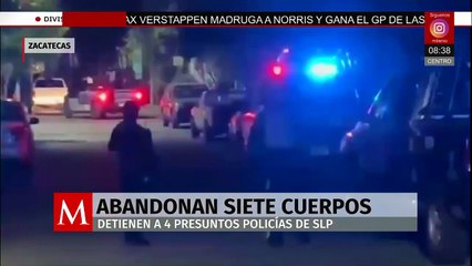 Detienen a cuatro presuntos policías por abandonar siete cuerpos en San Luis Potosí