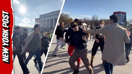 DC Chaos: Anti-Trump Protester Handcuffed After Shoving MAGA Supporter