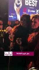 شوفوا ياسمين عبد العزيز عملت ايه مع نيكول سابا وإلهام شاهين في حفل ذا بيست بالأهرامات