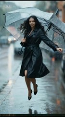 Sous la ☔️ pluie son 🌂 parapluie s’évaporé elle prend un livre une bière et continu sa route comme si rien n’etait