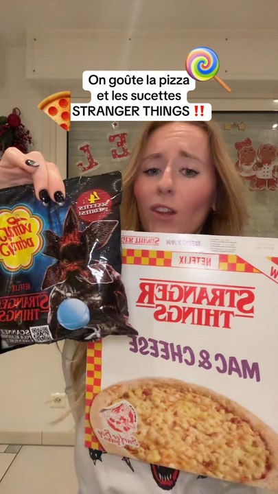 On goûte la pizza et les sucettes Stranger Things ‼️🍕🍭
