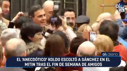 El 'anecdótico' Koldo escoltó a Sánchez en el mitin tras el fin de semana de amigos