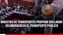 Ministro de Transportes propone declarar en emergencia el transporte público