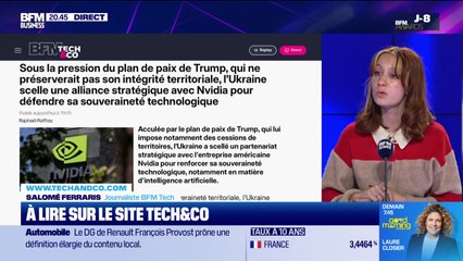 À lire sur le site Tech&Co : Sous la pression du plan de paix de Trump, qui ne préserverait pas son intégrité territoriale, l'Ukraine scelle une alliance stratégique avec Nvidia pour défendre sa souveraineté technologique, par Salomé Ferraris - 24/11