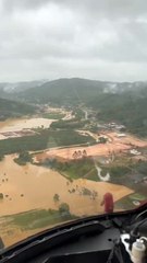 Imagens aéreas mostram dimensão dos alagamentos em Luiz Alves após fortes chuvas