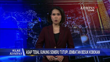 Akses Lumajang-Malang Terganggu, Abu Vulkanik Semeru Selimuti Jembatan Besuk Kobokan