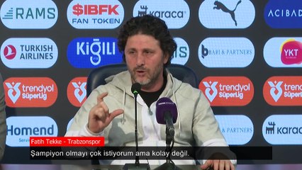 Fatih Tekke: Şampiyon olmayı çok istiyorum ama kolay değil