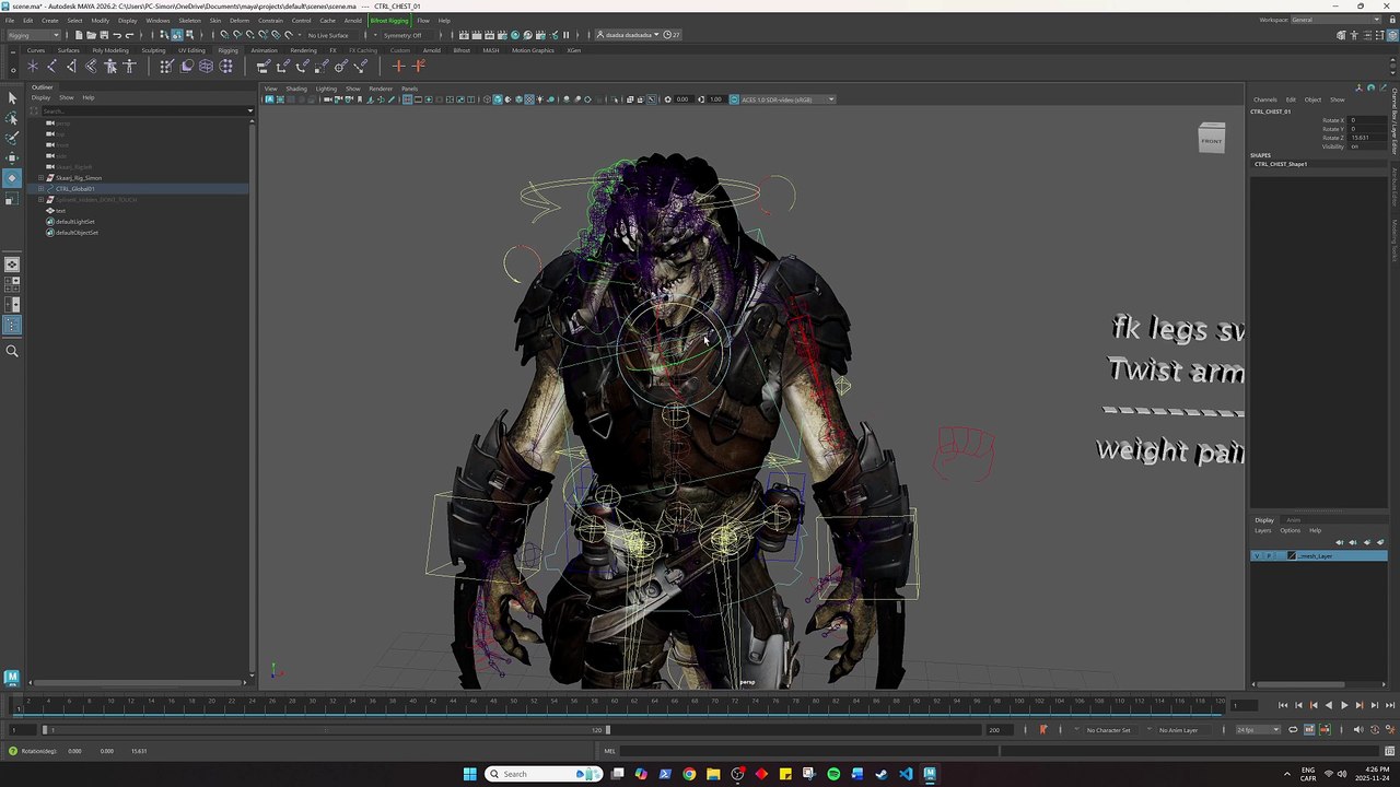 Maya Rig part 1 WIP