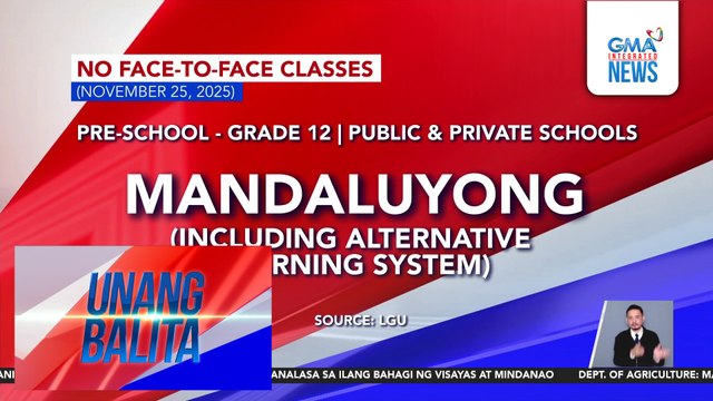 No face-to-face classes (November 25, 2025) | Unang Balita