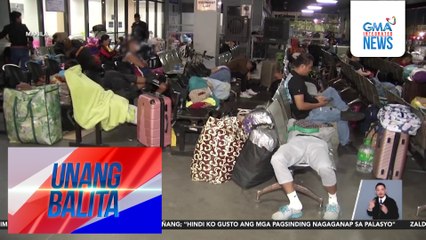 Mga biyahe pa-Visayas at Mindanao sa Manila Northport, suspendido pa rin dahil sa Bagyong Verbena; nasa 190 pasahero, stranded sa terminal | Unang Balita
