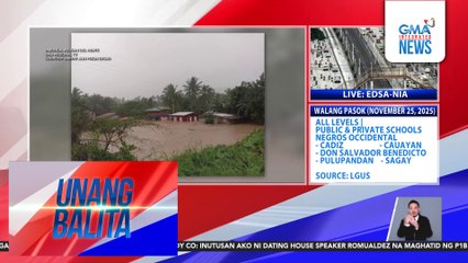 Ilang bahagi ng Agusan del Norte, nalubog sa baha dahil sa Bagyong Verbena | Unang Balita