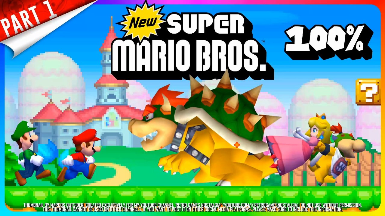 New Super Mario Bros. (NDS - US) Longplay PART 1 of 2 (100%) - video ...
