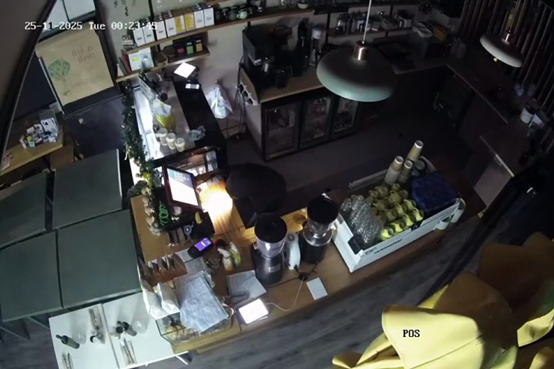 One angle of a break-in at the Thick as Thieves cafe in Albury