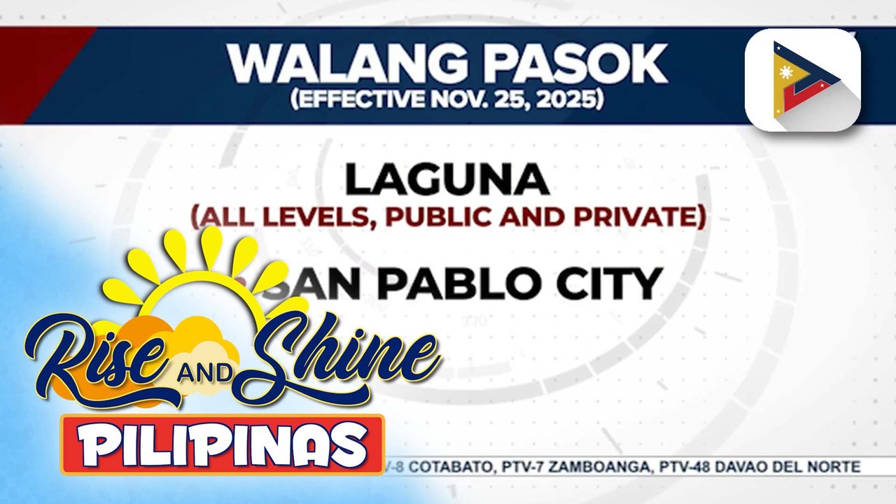 Ilang lugar sa Luzon, Palawan, Bicol, Visayas, at Mindanao ang walang pasok ngayong araw dahil sa Bagyong #VerbenaPH