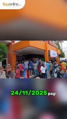 Antrean BLTS di Kantor Pos Pekanbaru Membludak: Anak-Anak Menangis, Lansia Terjepit Massa