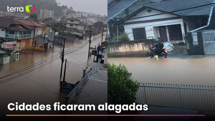 Fortes chuvas deixam cidades debaixo d’água e pelo menos 100 desalojados em Santa Catarina