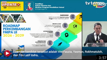 Universitas Indonesia Gelar Presentasi Calon Dekan 2025-2029, Ini Calon- calon dari FMIPA