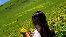 Girl in Yellow Flowers Spring's Serenity #beautiful