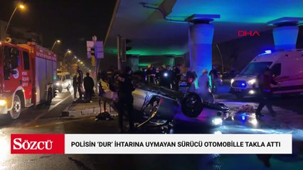 Kayseri'de polisin ‘dur’ ihtarına uymayan sürücü otomobille takla attı: 2 yaralı