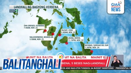 PAGASA - Bagyong #VerbenaPH, 5 beses nag-landfall | Balitanghali