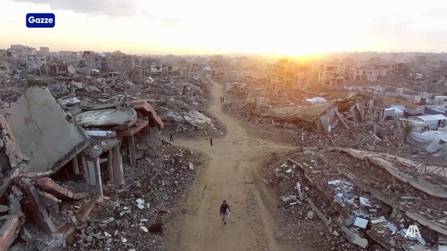 İsrail'in Gazze'nin Cibaliya ve Tel el-Heva Mahallesi'nde bıraktığı yıkım havadan görüntülendi