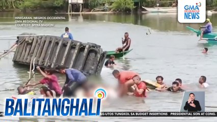 Lalaki, patay matapos ma-trap sa excavator na lumubog sa ilog | Balitanghali