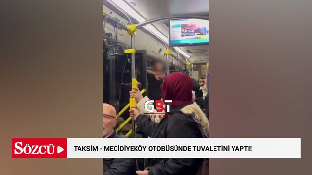 Taksim - Mecidiyeköy otobüsünde tuvaletini yaptı! Ortalık karıştı