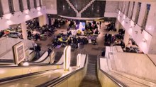 Kyiv Residents Hide in Metro as Russian Drones Strike Again