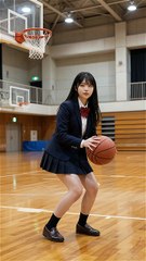 【衝撃のギャップ】制服姿の女子高生が豪快スラムダンク！「マイテ、ここからハイスだよ！」