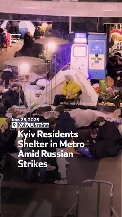 Kyiv Residents Shelter In Metro Amid Russian Strikes