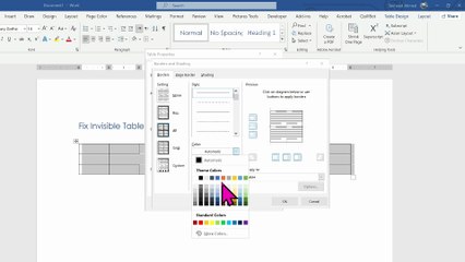 How to Restore Missing Table Borders in Microsoft Word